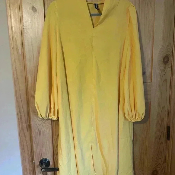 Women's Color Block Lantern Long Sleeve Dress Summer Party Dress Size Small - Picture 6 of 7